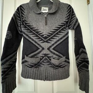 TNA Black and Gray Women's Cowl Sweater